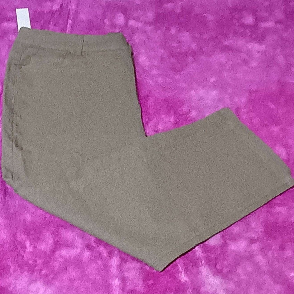 Denim & Co Pants Women's 20WP High Rise Khaki Straight Leg Casual Stretch